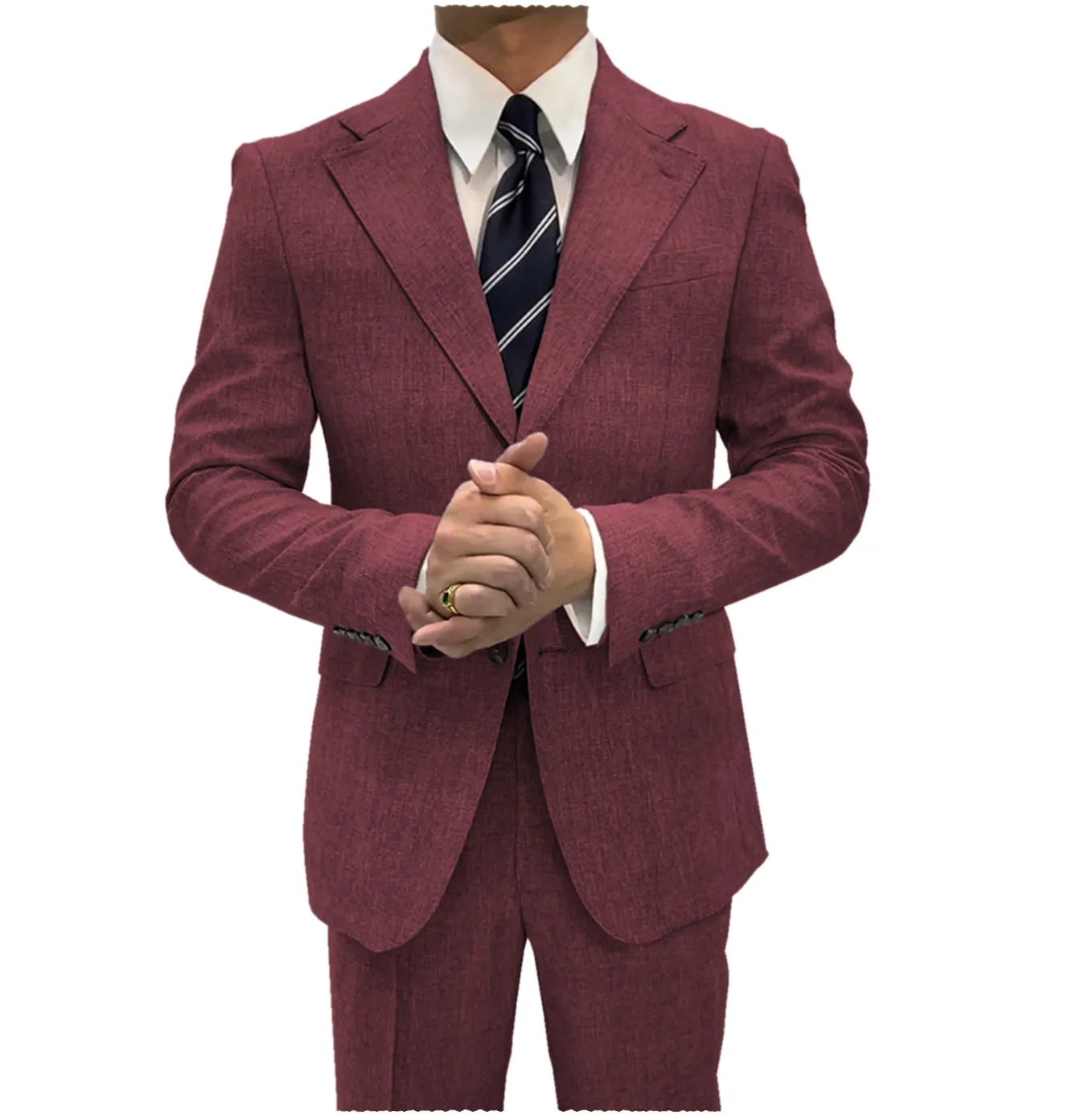 2 Pieces Single Button Notch Lapel Men Suit (Blazer Pants)