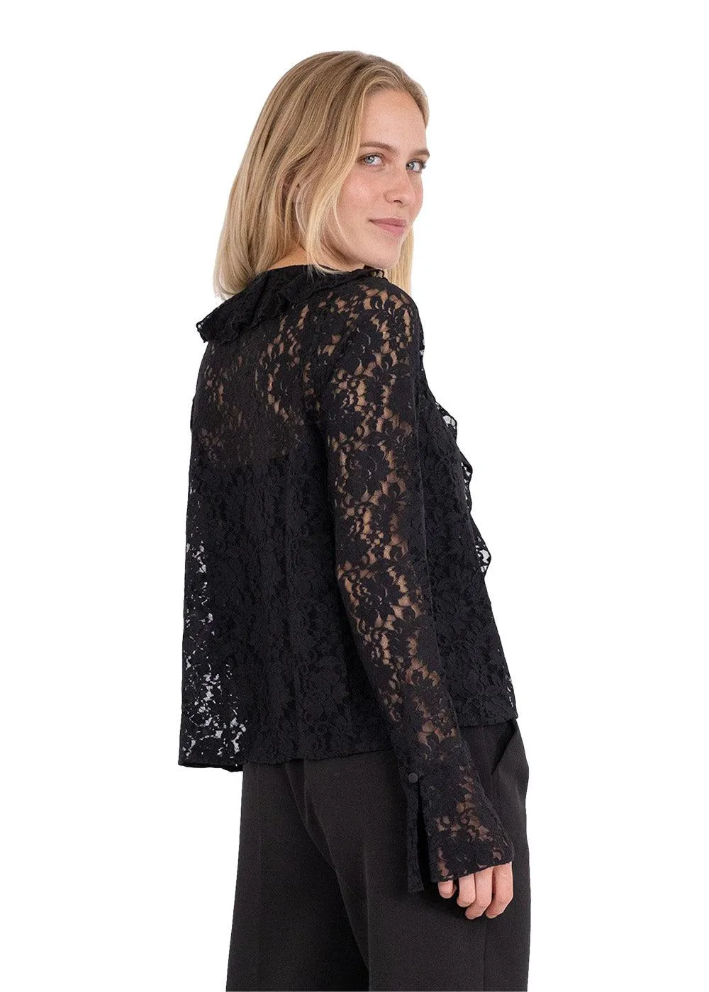 Anika Lace Blouse - Black