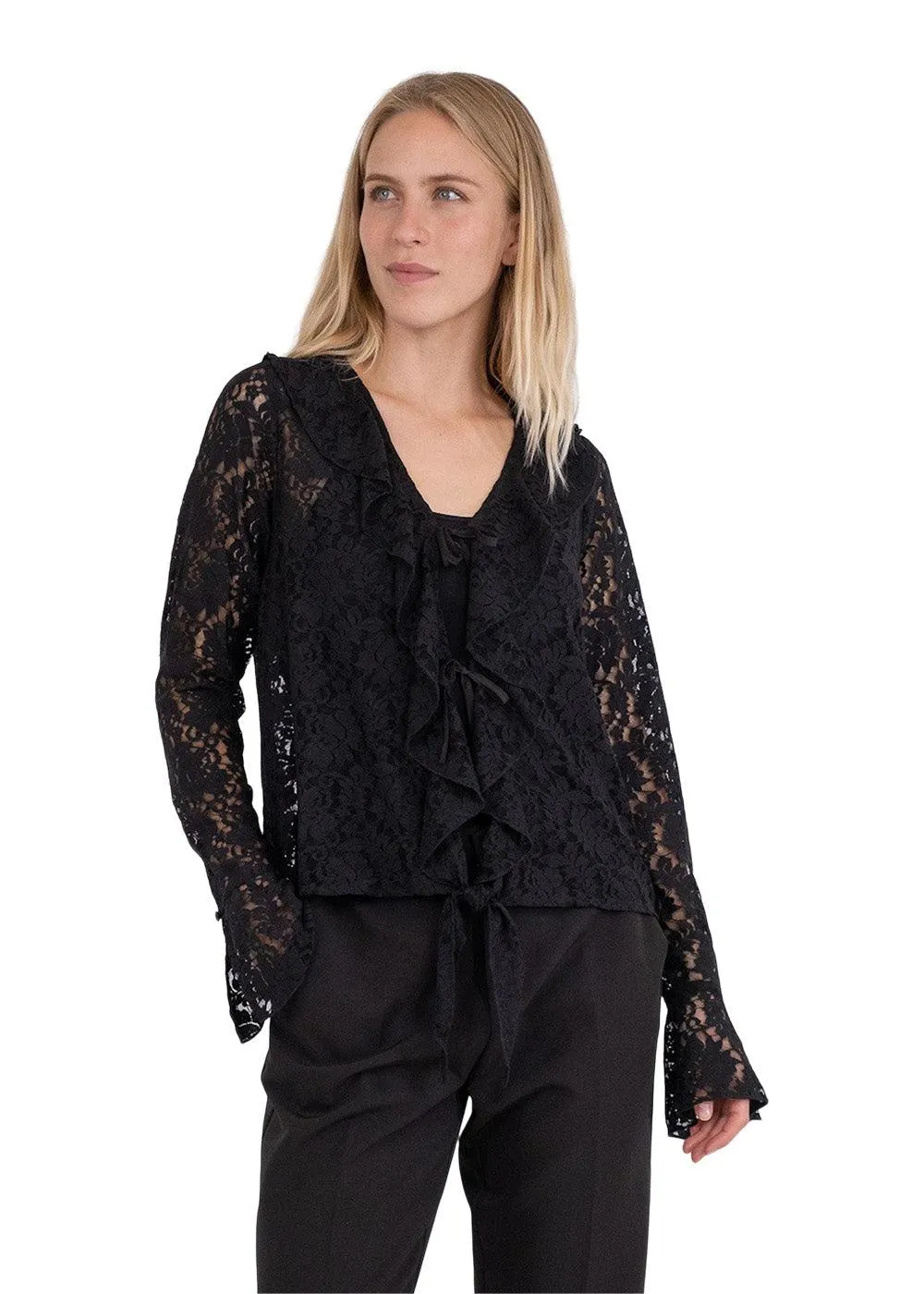 Anika Lace Blouse - Black
