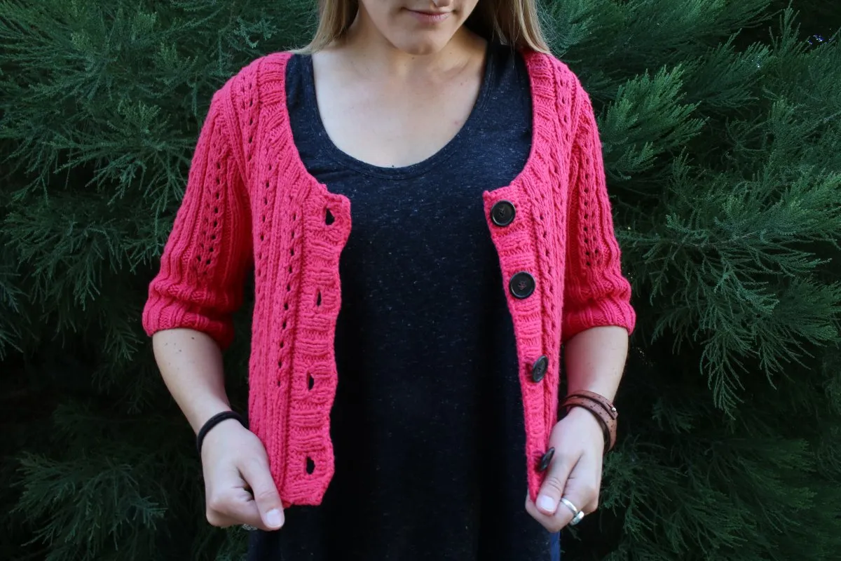 Blue Sky Fibers' Eyelet Cardigan