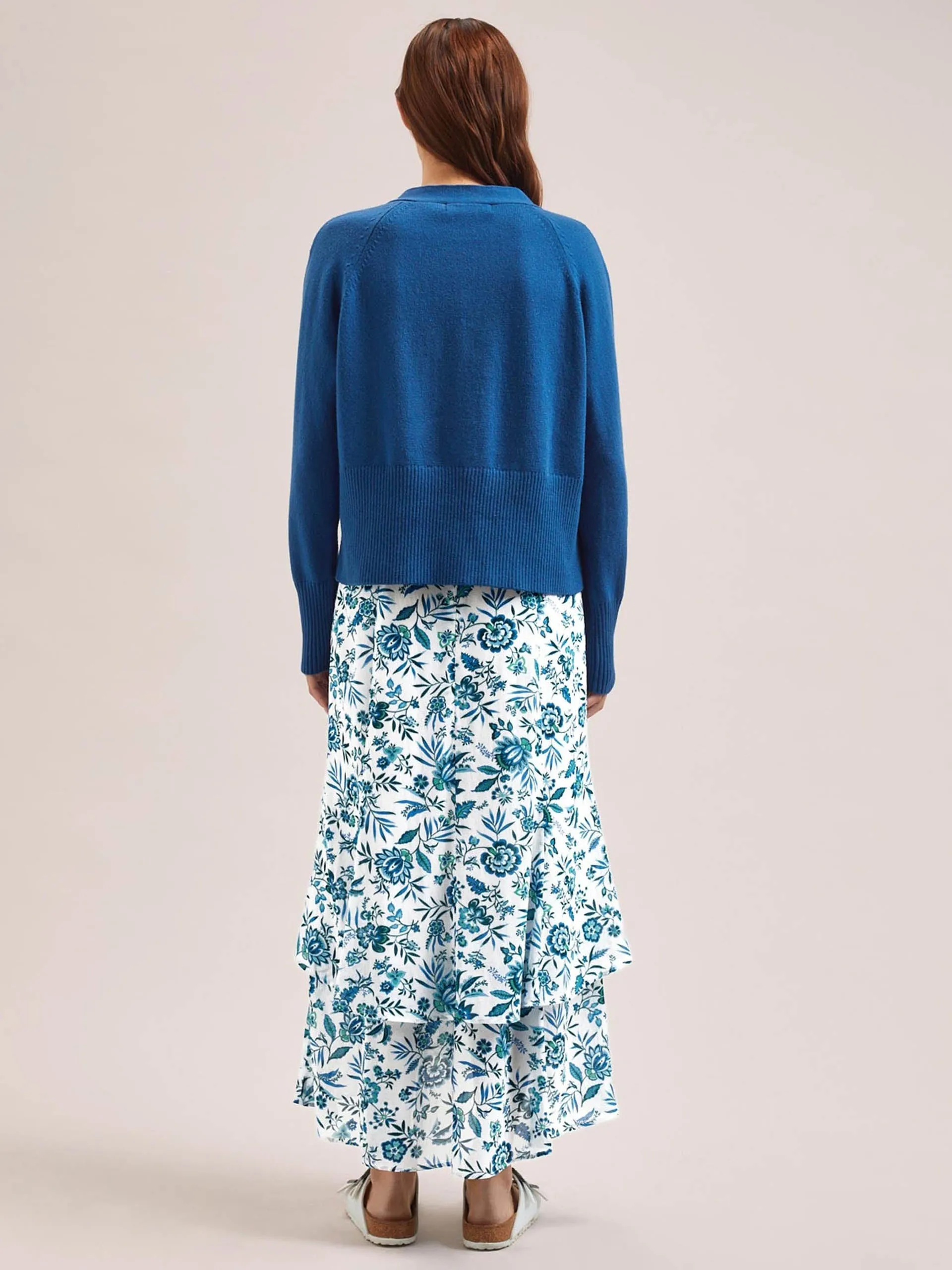 Bright blue Caro cotton cardigan