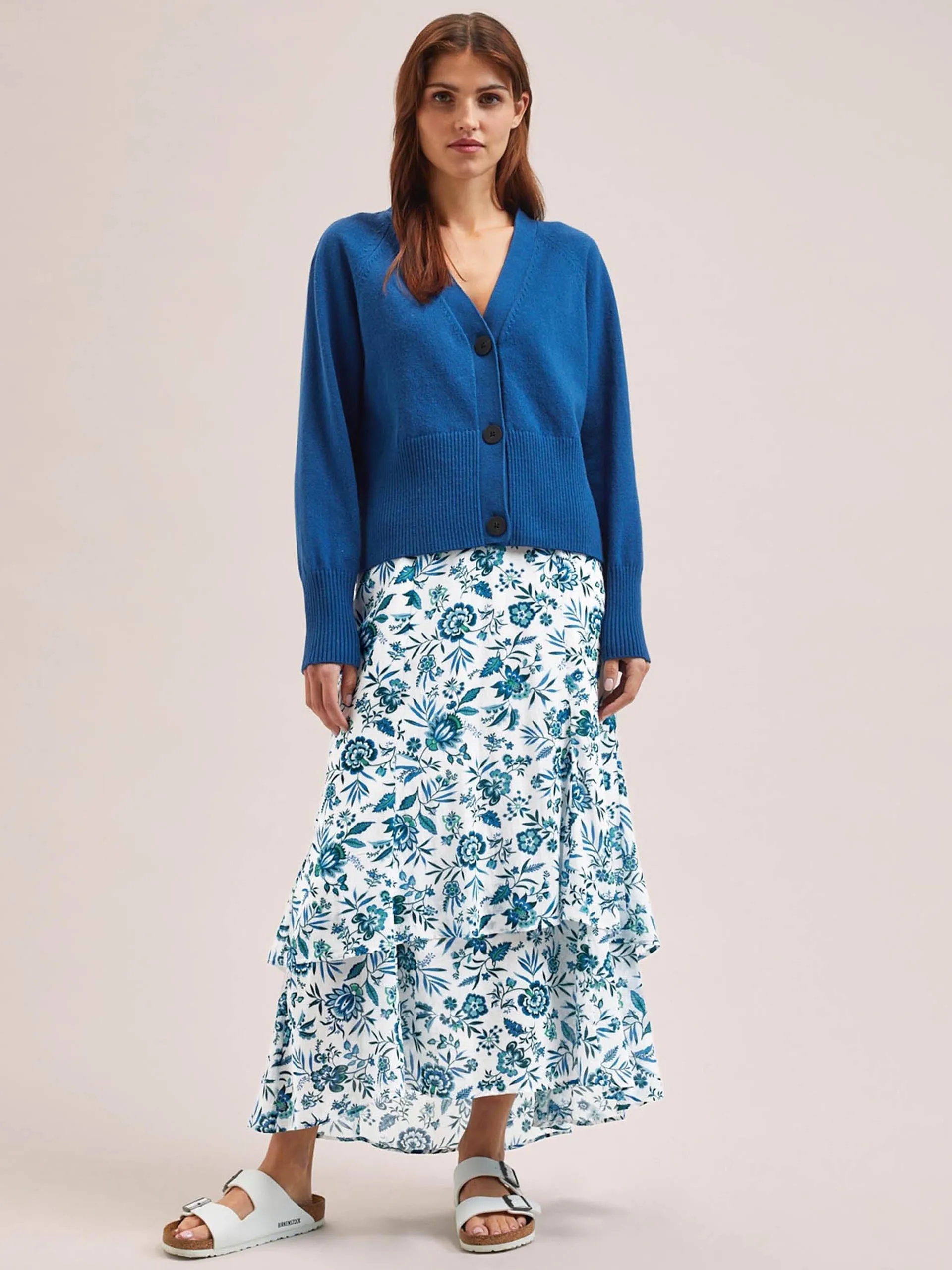 Bright blue Caro cotton cardigan