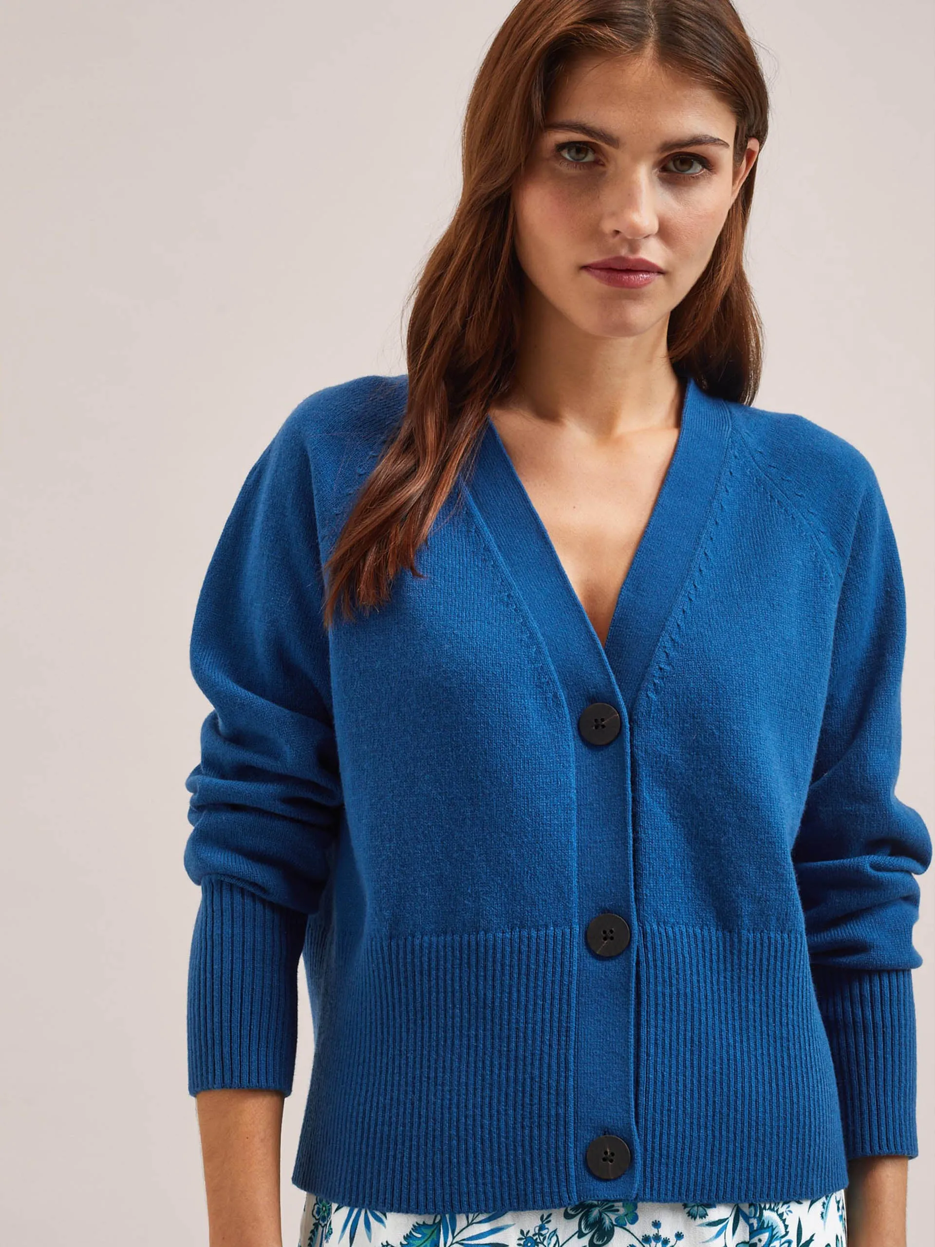 Bright blue Caro cotton cardigan