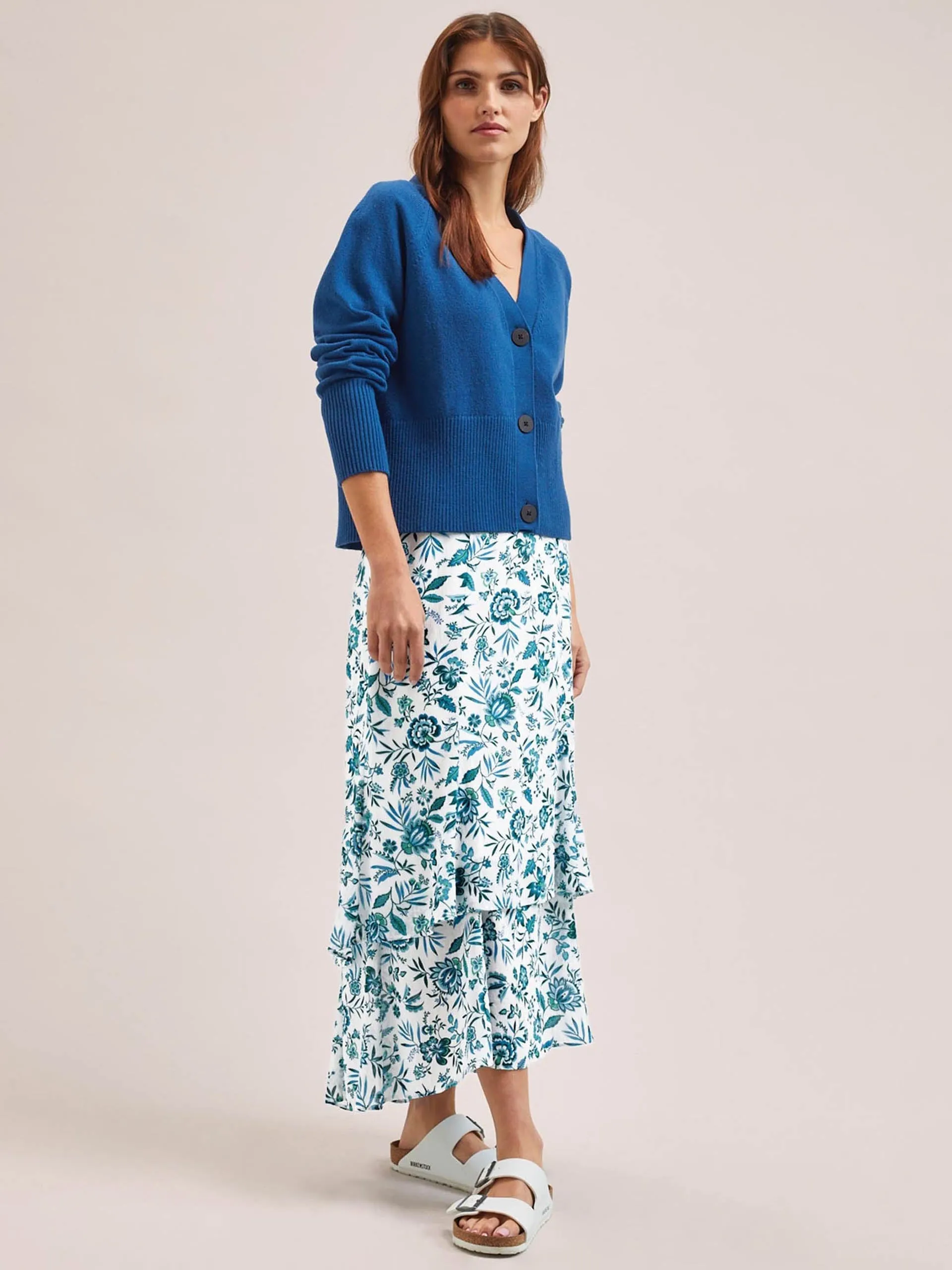 Bright blue Caro cotton cardigan