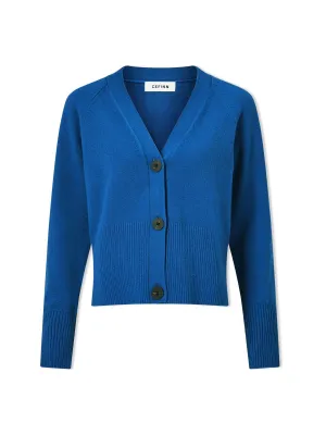Bright blue Caro cotton cardigan