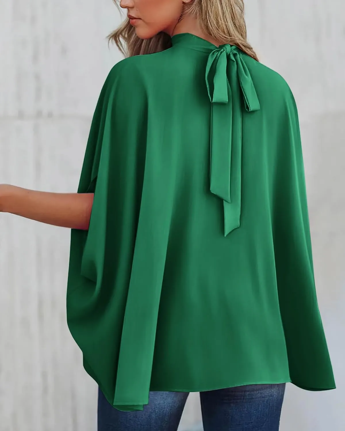 BTFBM Women Mock Neck Summer Tops 2025 Spring Batwing Short Sleeve Loose High Low Hem Casual Oversized Blouses Shirts