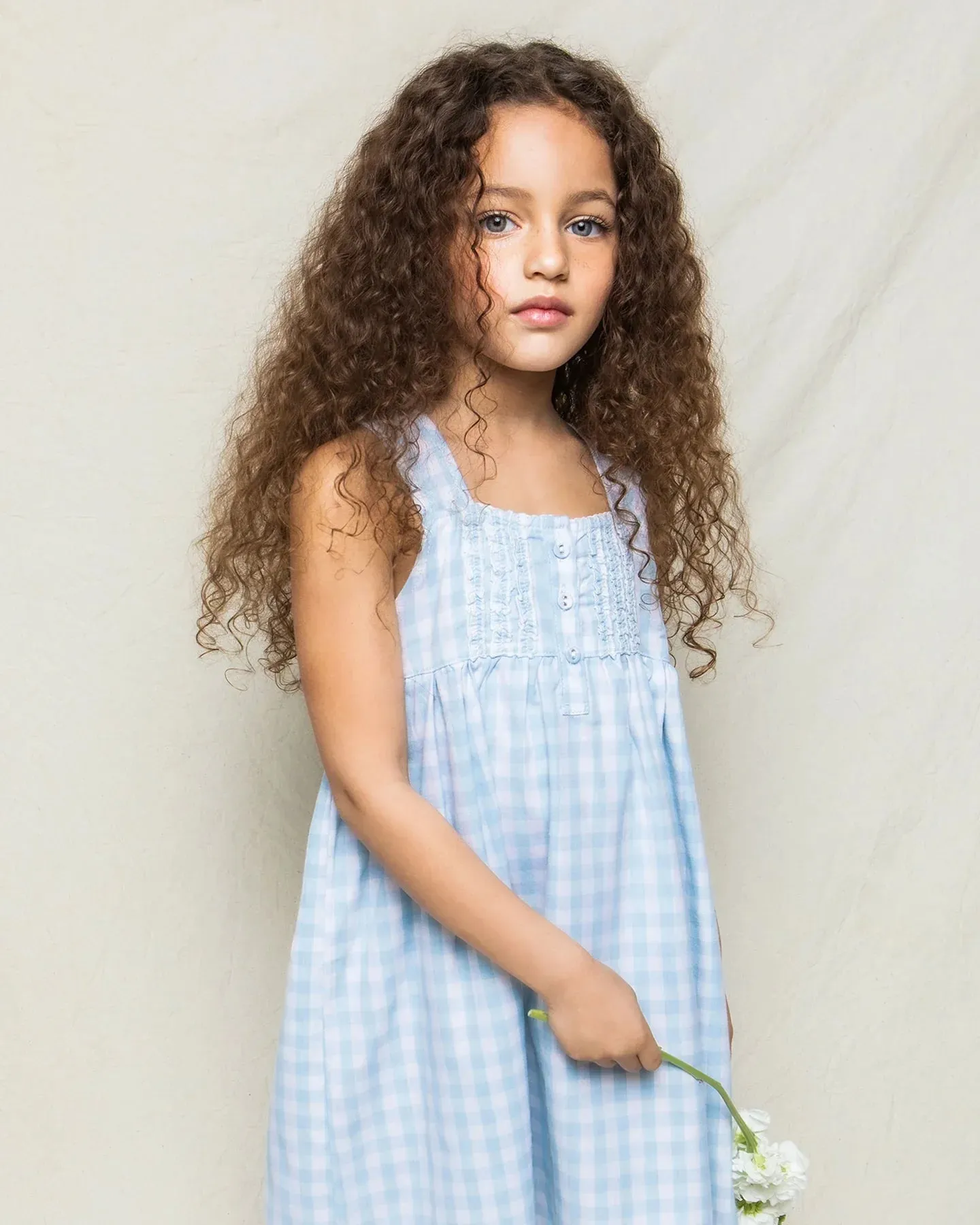 Charlotte Nightgown - Light Blue Gingham