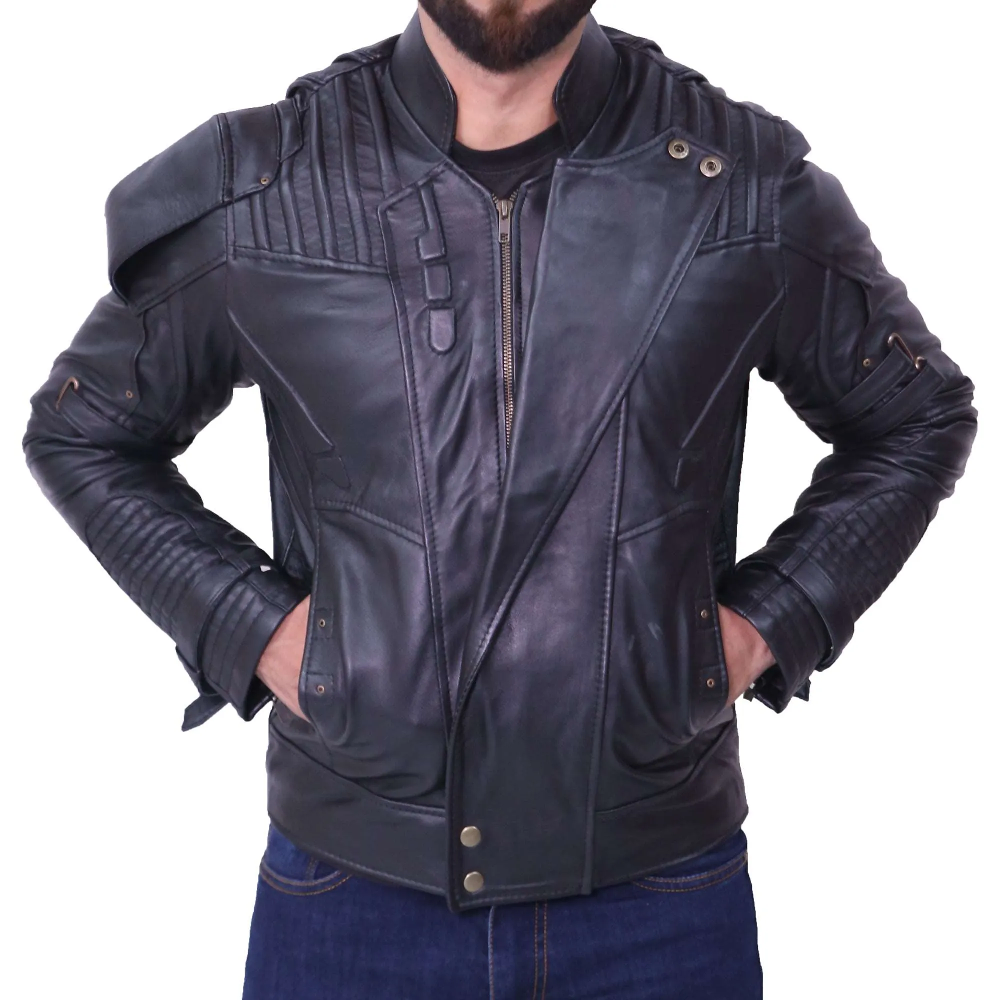 Chris Pratt's Star Lord Black Leather Jacket
