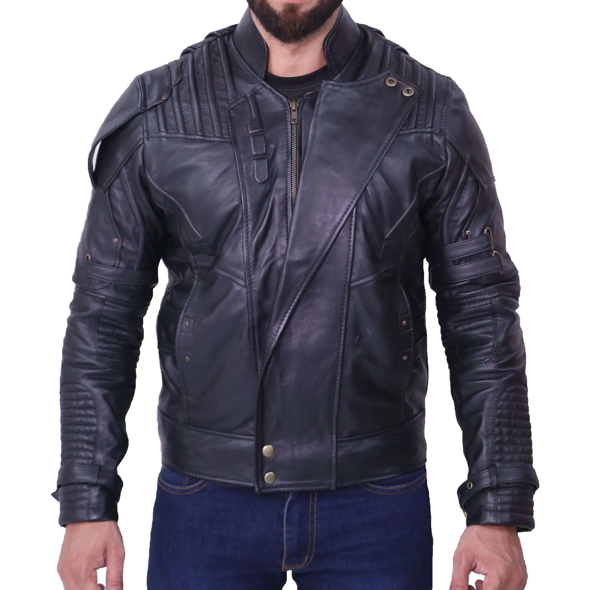 Chris Pratt's Star Lord Black Leather Jacket