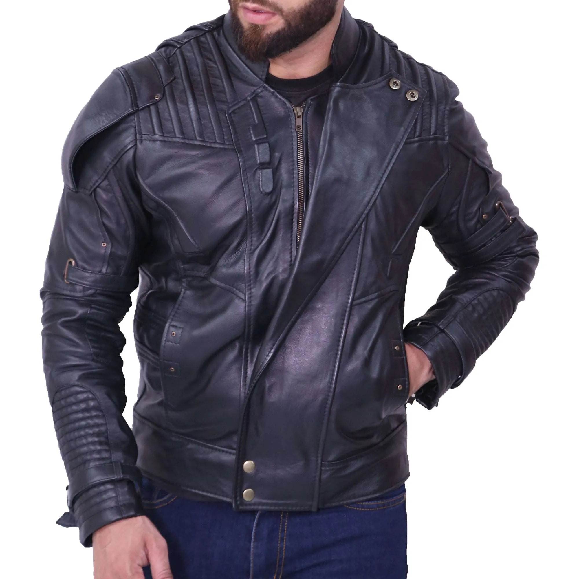 Chris Pratt's Star Lord Black Leather Jacket