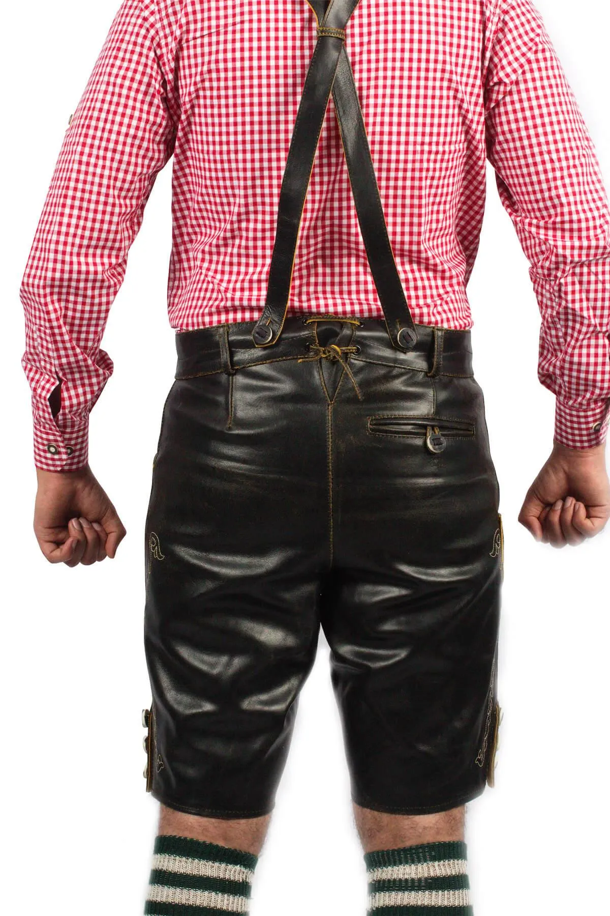 Classic Black Bavarian Lederhosen for Men
