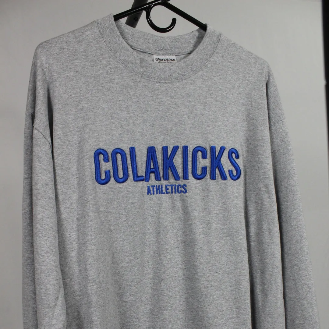 ColaKicks Gray Heavyweight Puff Embroidered LS T-Shirt
