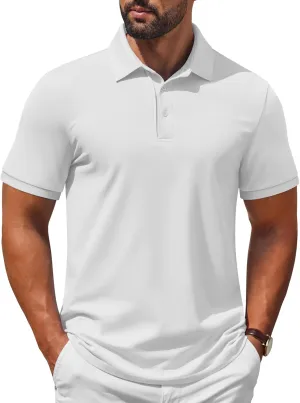 COOFANDY Mens Polo Shirt Short Sleeve Moisture Wicking Quick-Dry Golf Polo Athletic Tennis Collared T-Shirts