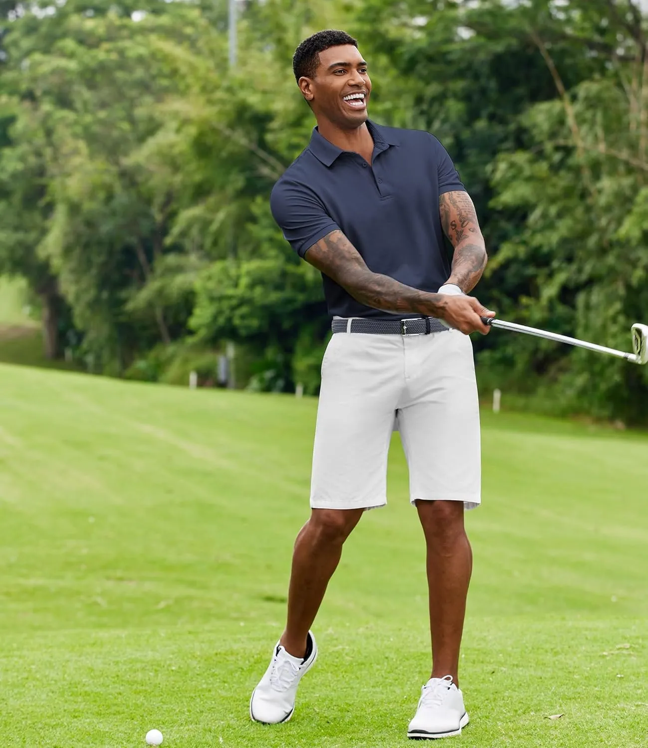 COOFANDY Mens Polo Shirt Short Sleeve Moisture Wicking Quick-Dry Golf Polo Athletic Tennis Collared T-Shirts