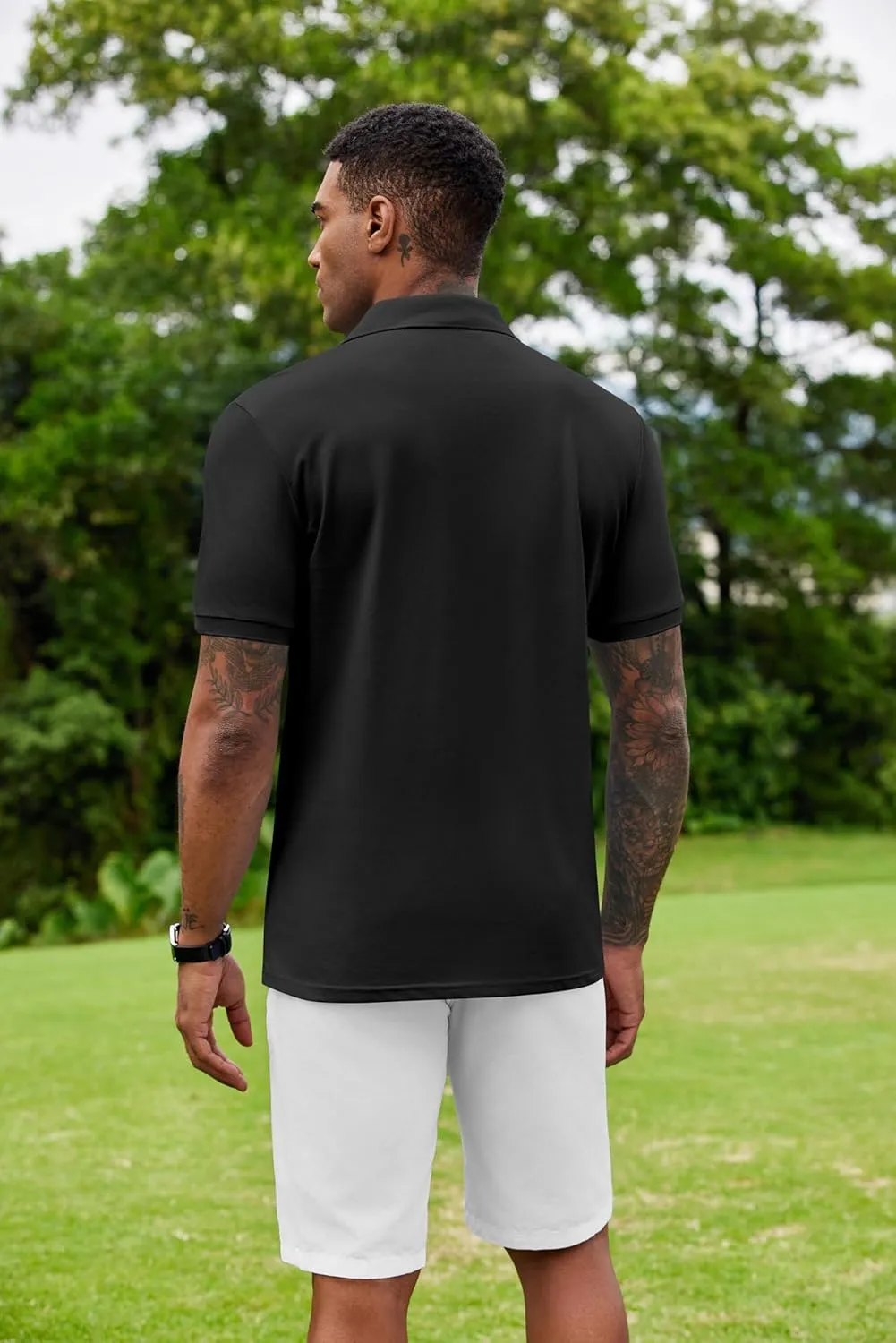 COOFANDY Mens Polo Shirt Short Sleeve Moisture Wicking Quick-Dry Golf Polo Athletic Tennis Collared T-Shirts