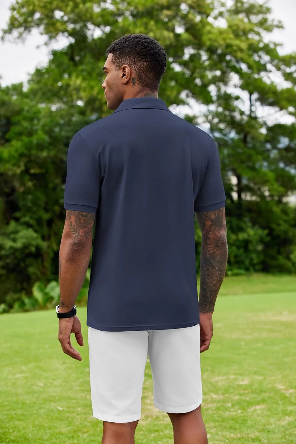 COOFANDY Mens Polo Shirt Short Sleeve Moisture Wicking Quick-Dry Golf Polo Athletic Tennis Collared T-Shirts