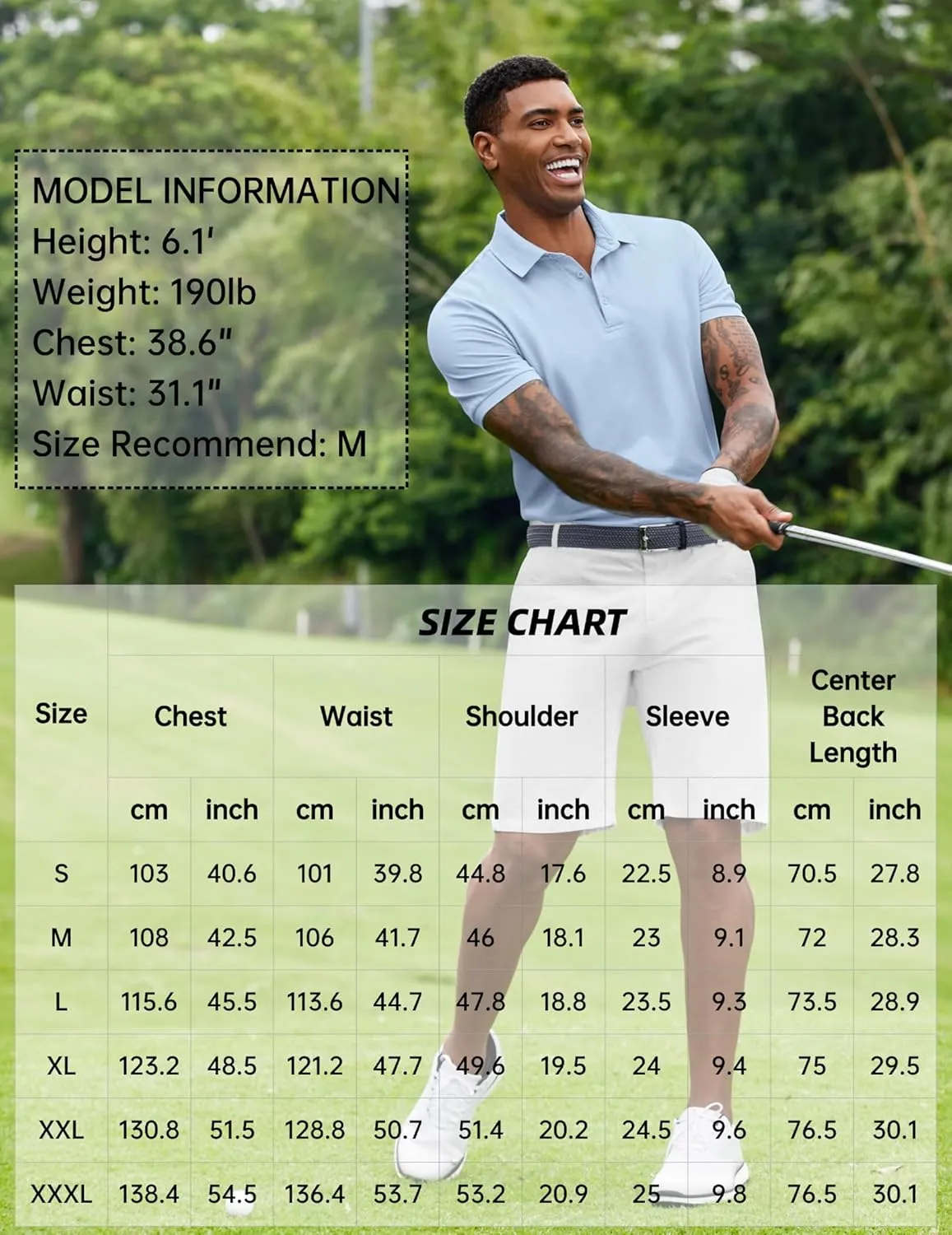 COOFANDY Mens Polo Shirt Short Sleeve Moisture Wicking Quick-Dry Golf Polo Athletic Tennis Collared T-Shirts
