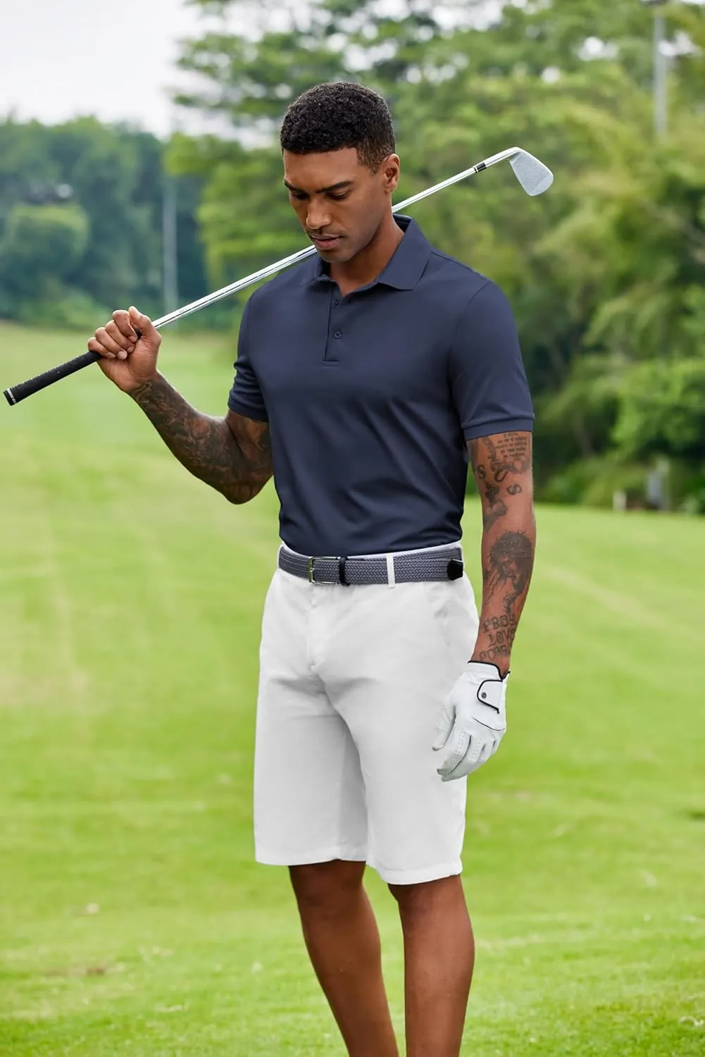 COOFANDY Mens Polo Shirt Short Sleeve Moisture Wicking Quick-Dry Golf Polo Athletic Tennis Collared T-Shirts