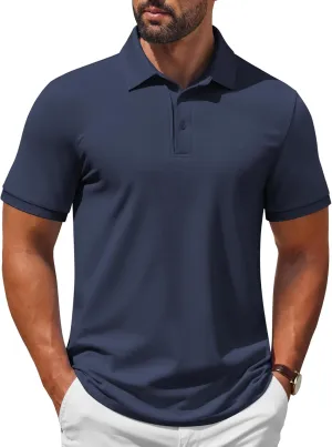 COOFANDY Mens Polo Shirt Short Sleeve Moisture Wicking Quick-Dry Golf Polo Athletic Tennis Collared T-Shirts