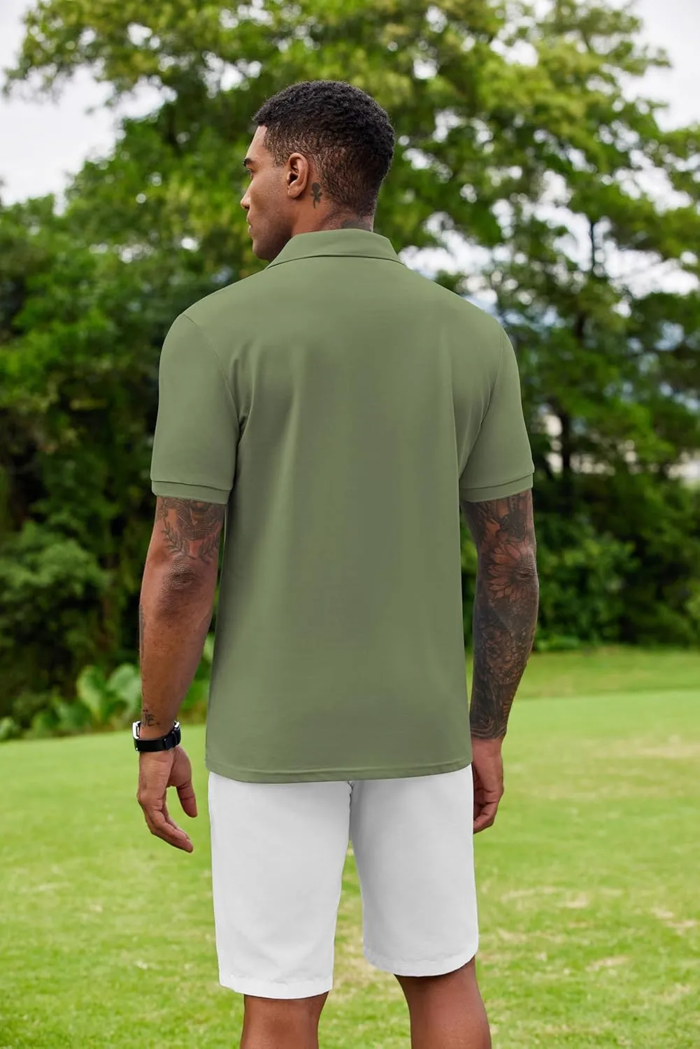 COOFANDY Mens Polo Shirt Short Sleeve Moisture Wicking Quick-Dry Golf Polo Athletic Tennis Collared T-Shirts