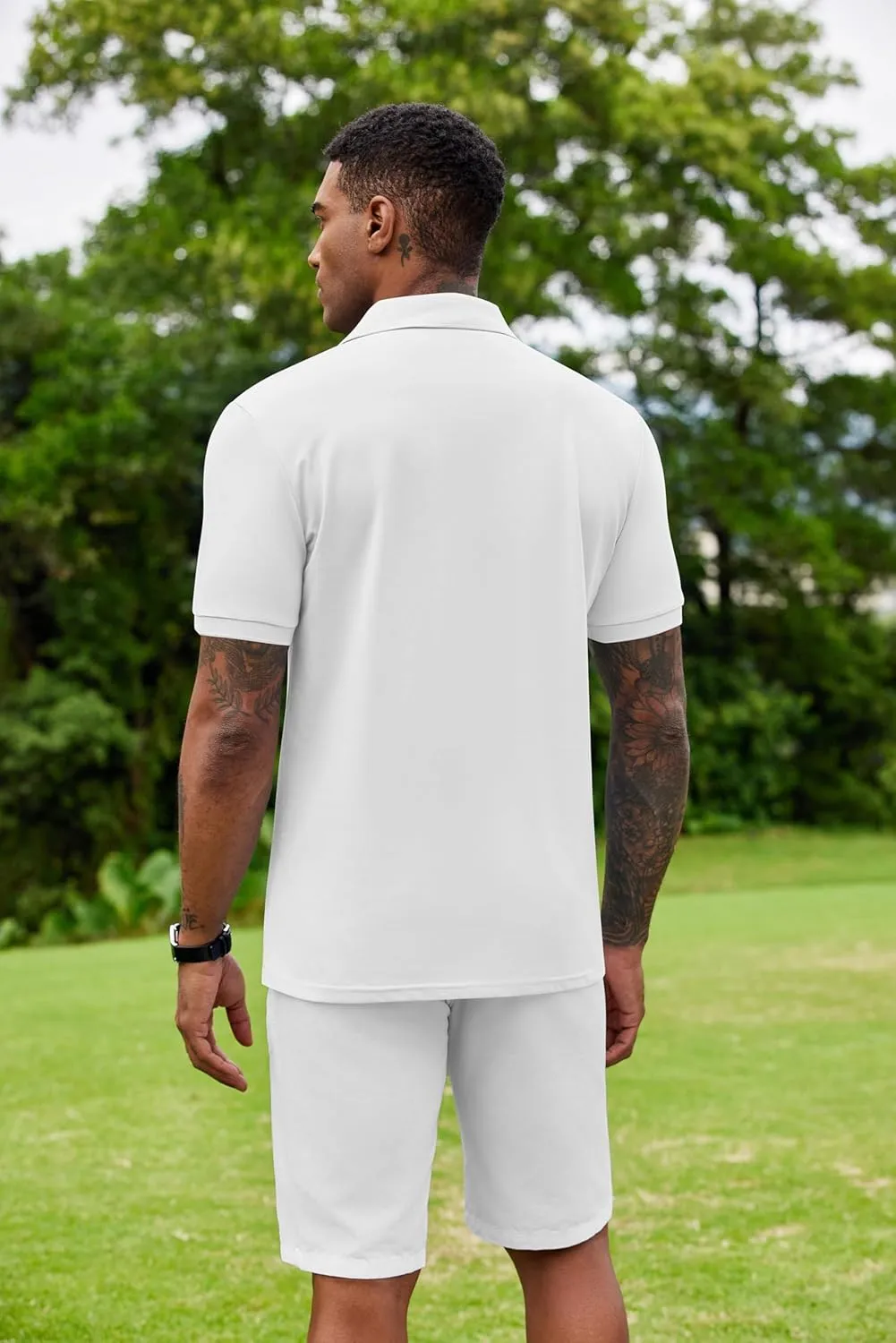 COOFANDY Mens Polo Shirt Short Sleeve Moisture Wicking Quick-Dry Golf Polo Athletic Tennis Collared T-Shirts