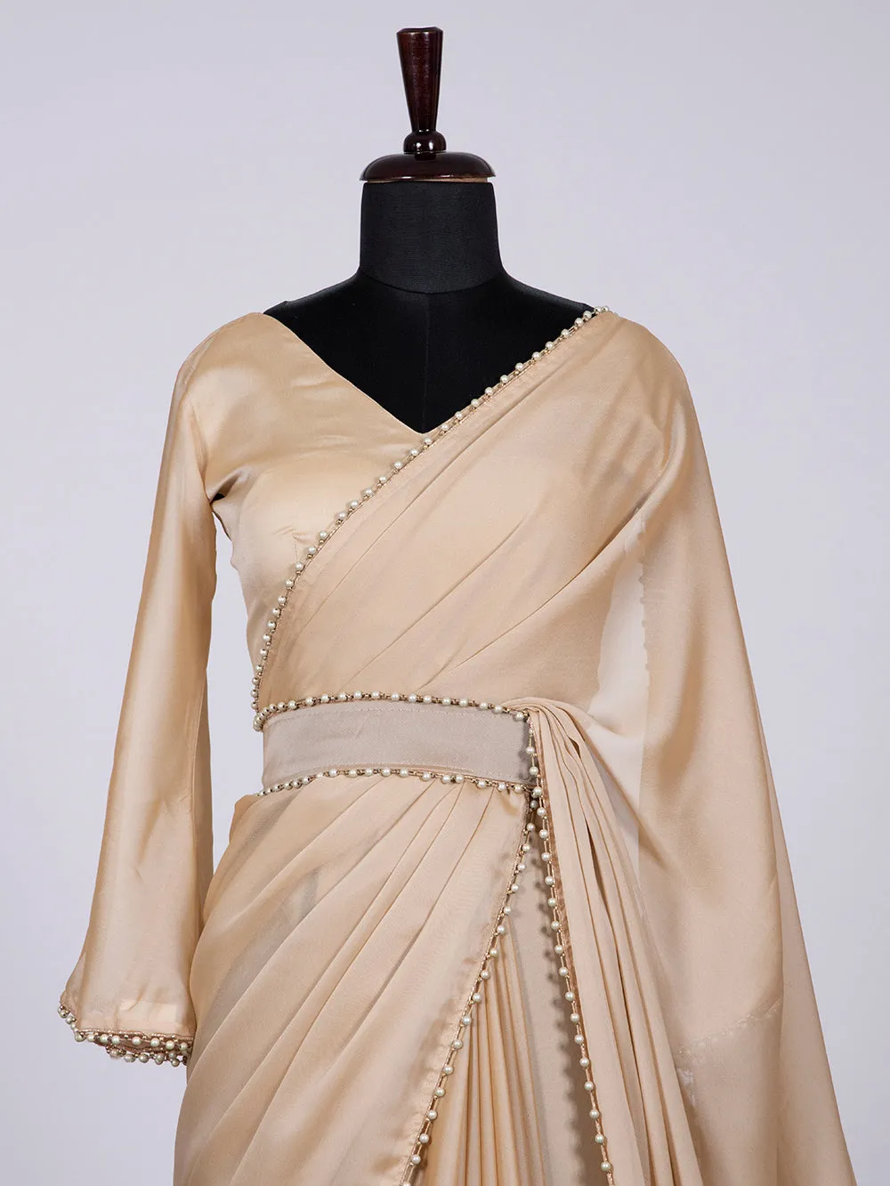 Cream Color Rangoli Silk Material Saree