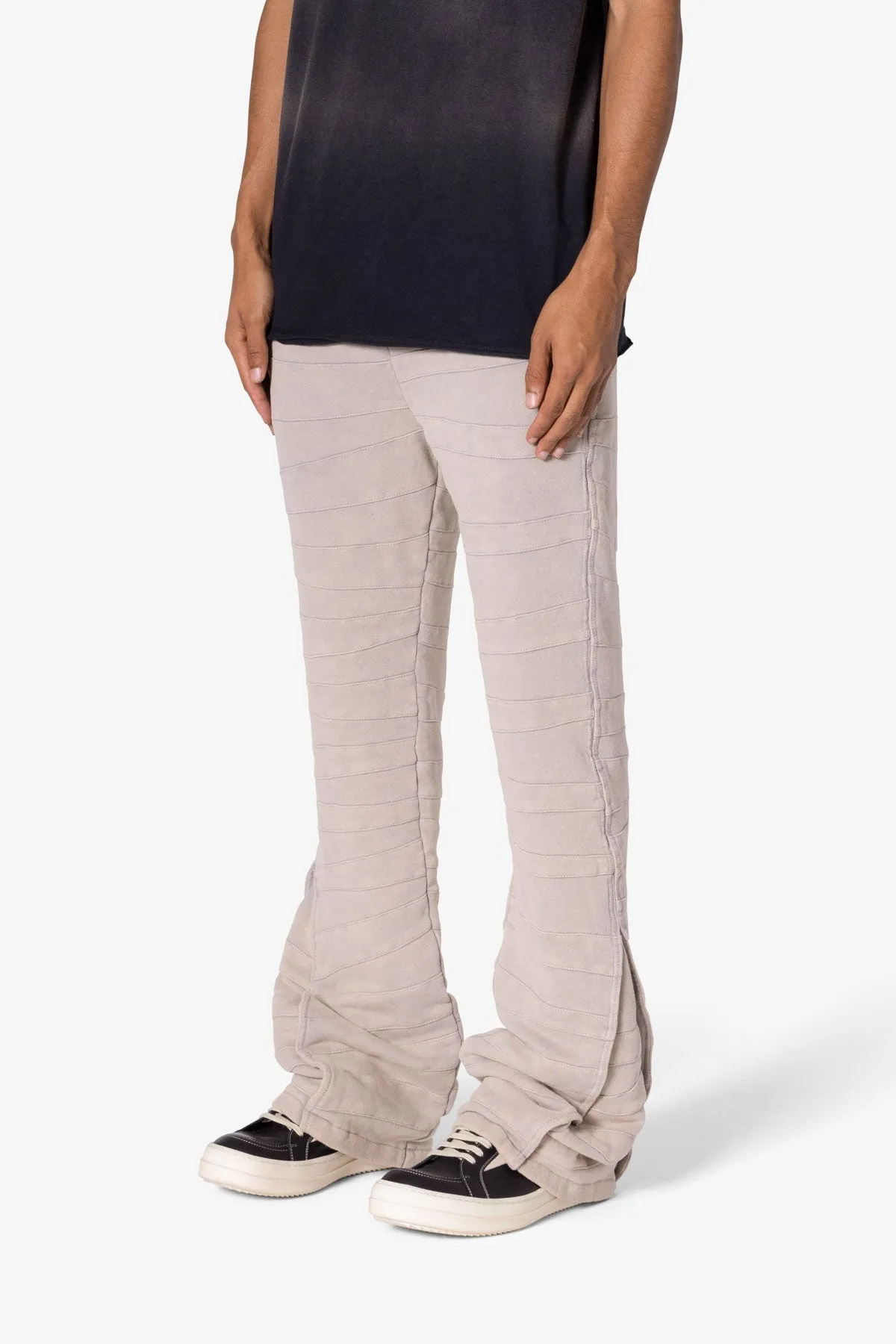 Crease Panel Sweatpants - Grey