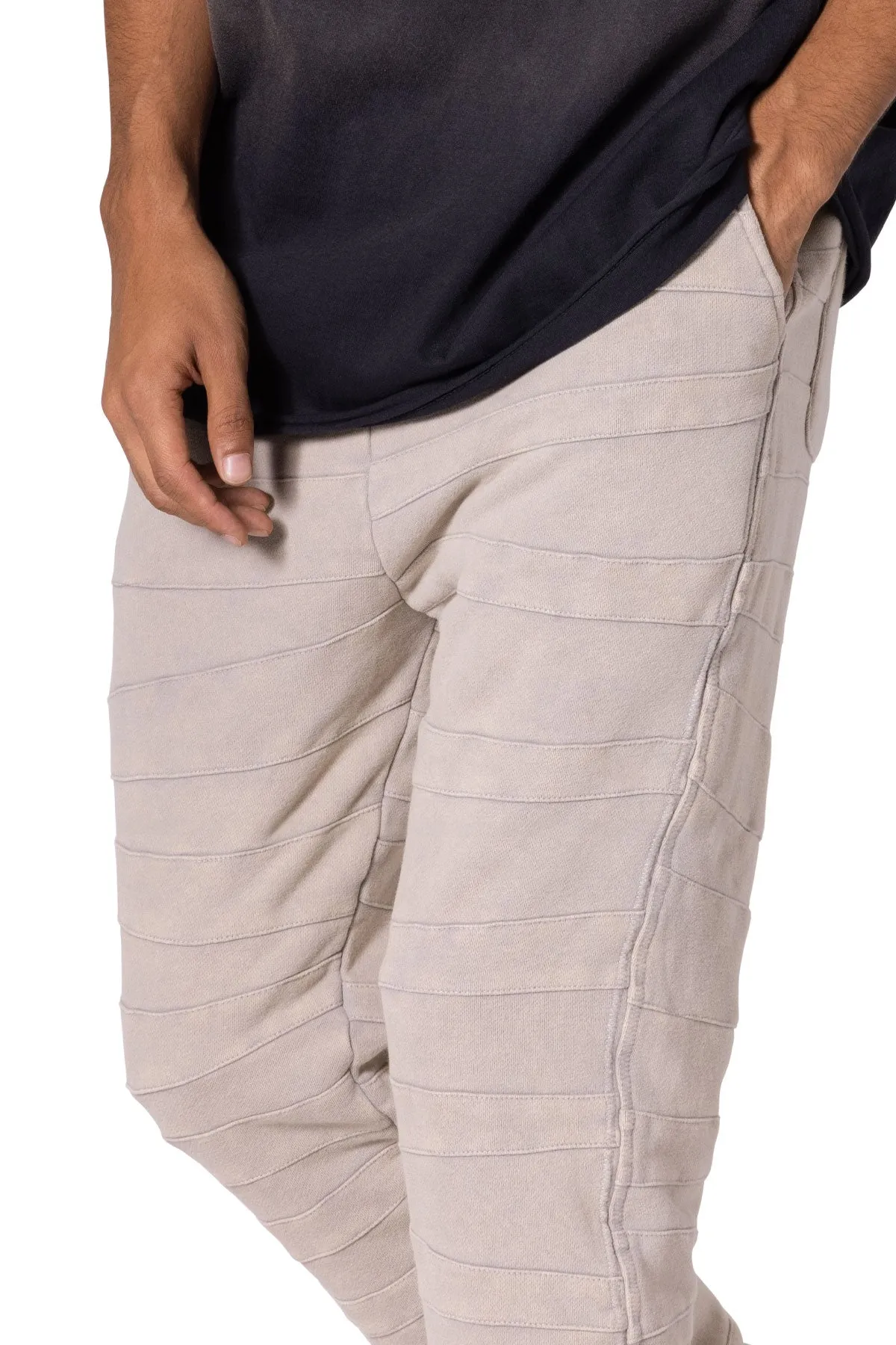 Crease Panel Sweatpants - Grey