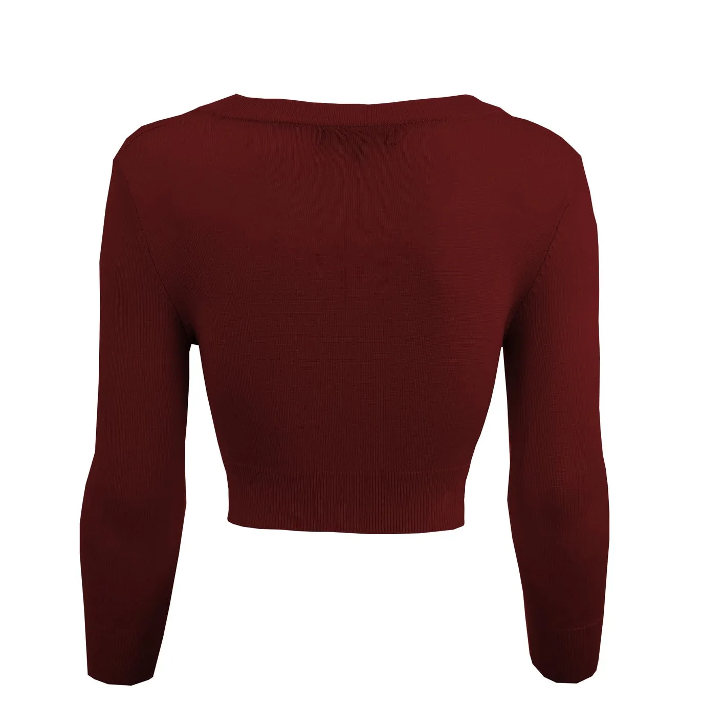 Cropped Cardigan - Burgundy