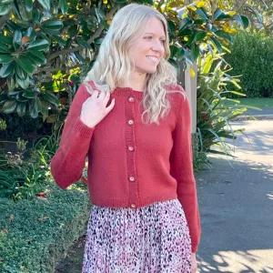 Cropped Cardigan Knitting Pattern (CRU2207) 8Ply