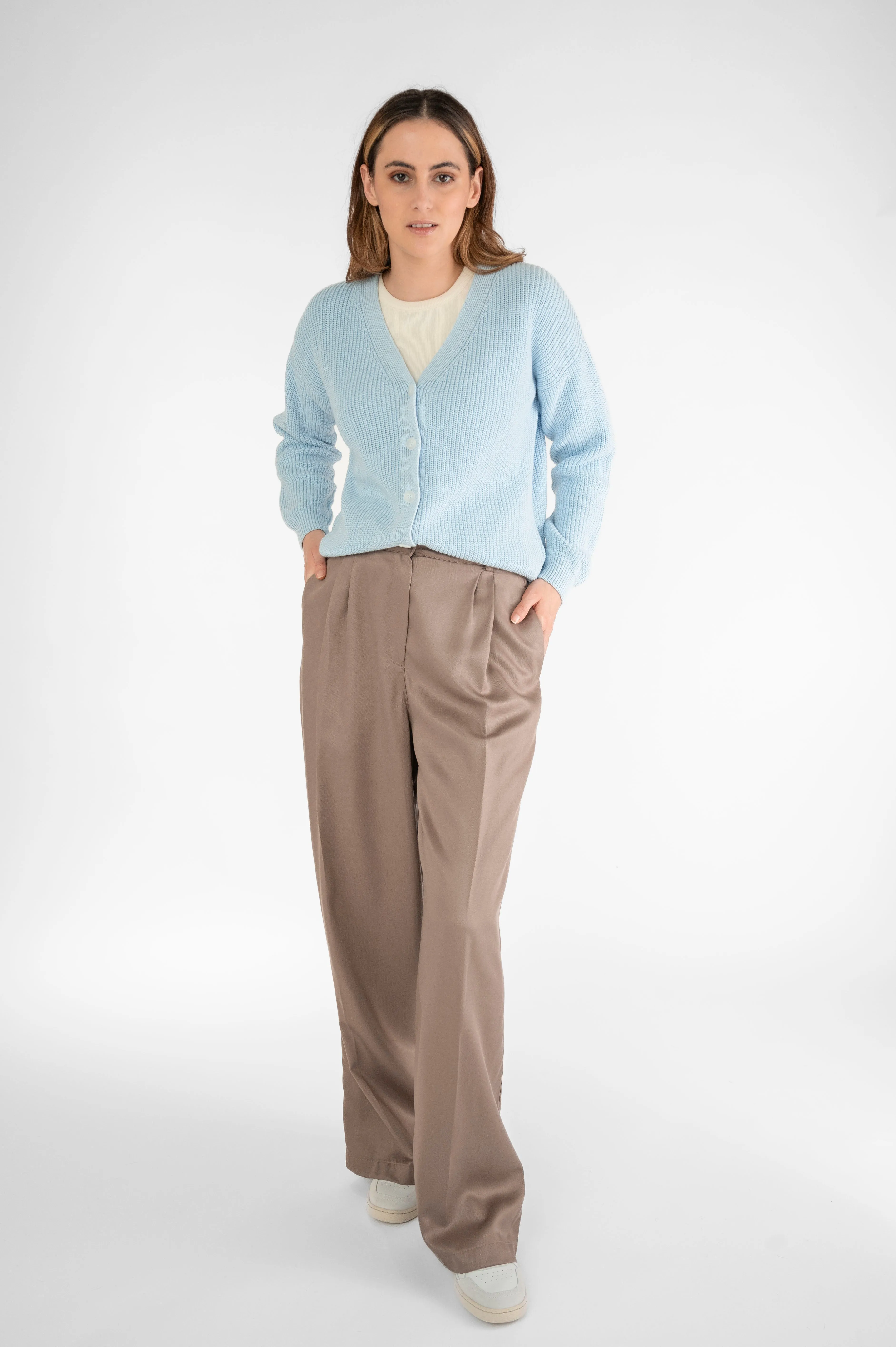 Cropped Cardigan Light Blue