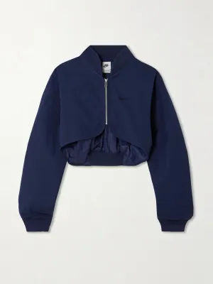 Cropped embroidered cotton-twill jacket