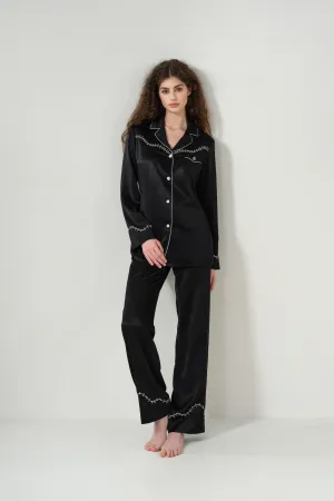 Curve Patchwork Silk Pyjama Set