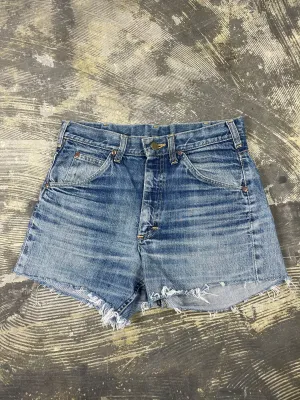 Custom Patched 1970's Vintage Lee Riders Superwash Cutoff Denim Shorts (JYJ0524-251)