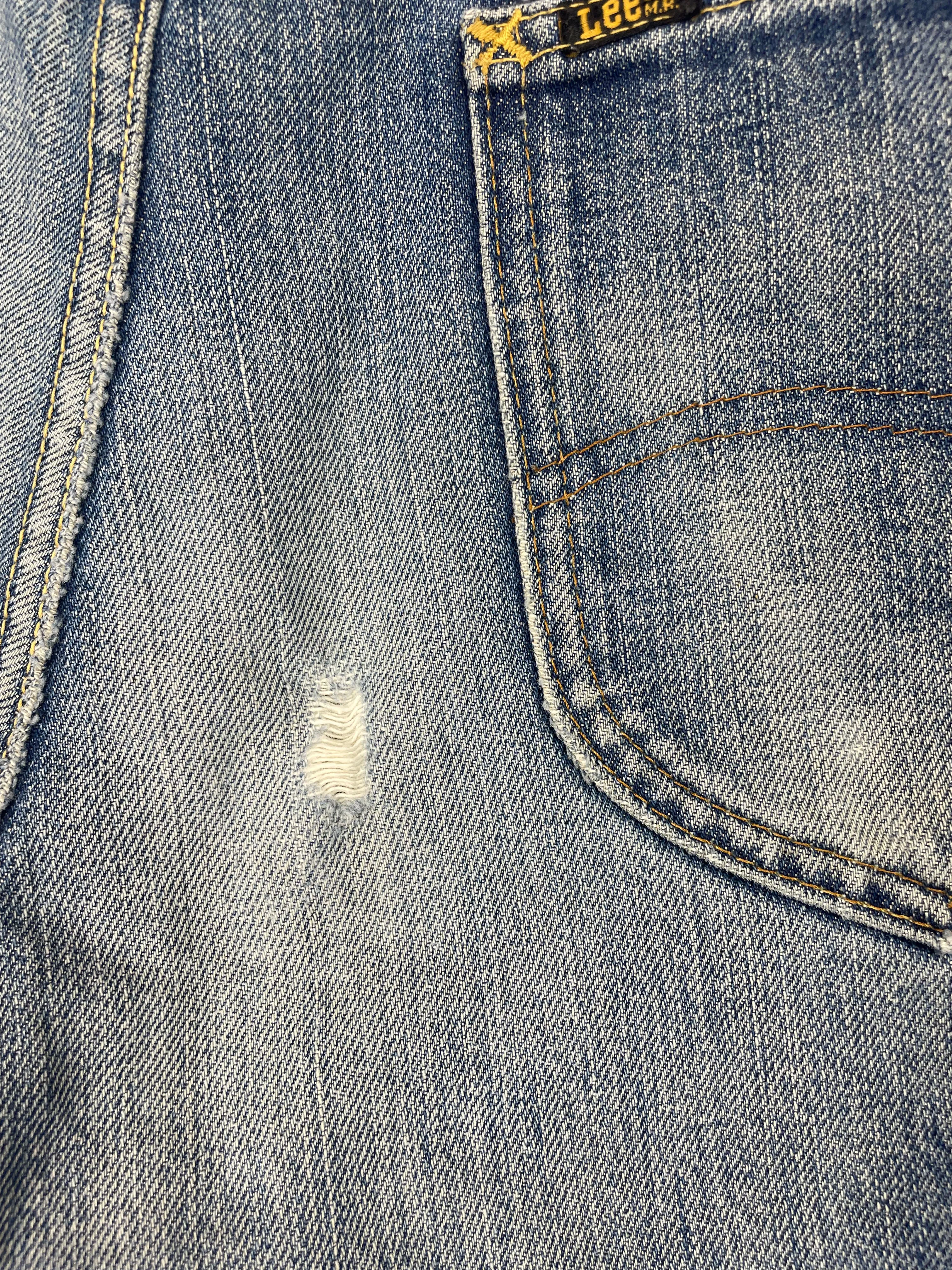 Custom Patched 1970's Vintage Lee Riders Superwash Cutoff Denim Shorts (JYJ0524-251)