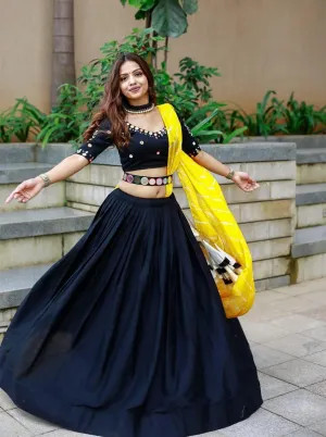 Dark Blue Bandhani Cotton  Lehenga Choli