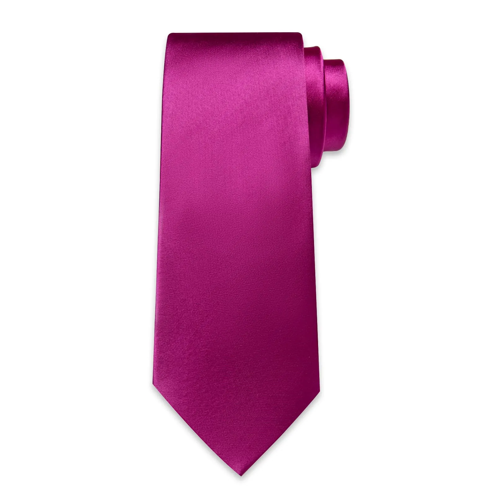 DiBanGu Silk Tie Magenta Purple Solid Mens Formal Business Tie Handkerchief Cufflinks Set