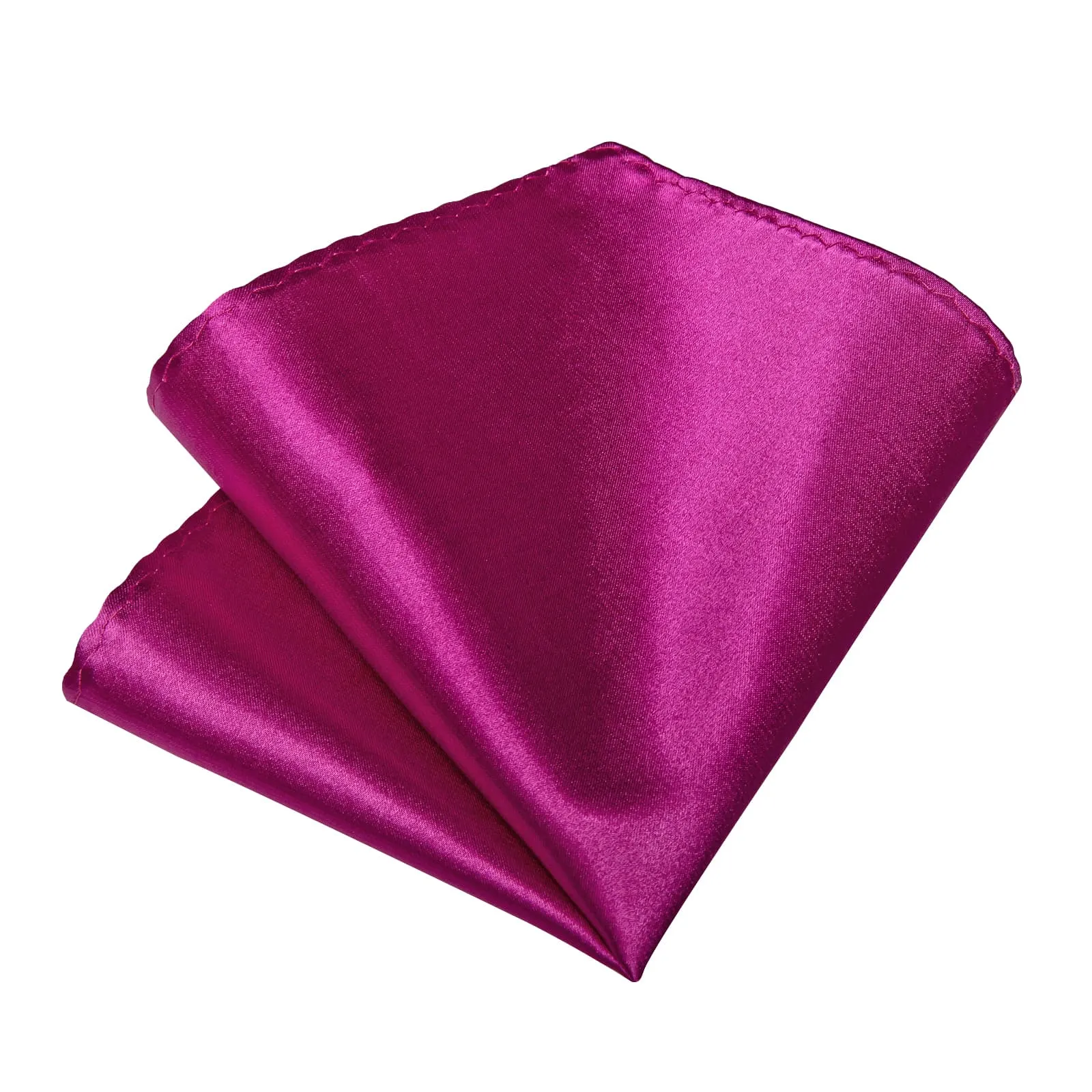 DiBanGu Silk Tie Magenta Purple Solid Mens Formal Business Tie Handkerchief Cufflinks Set