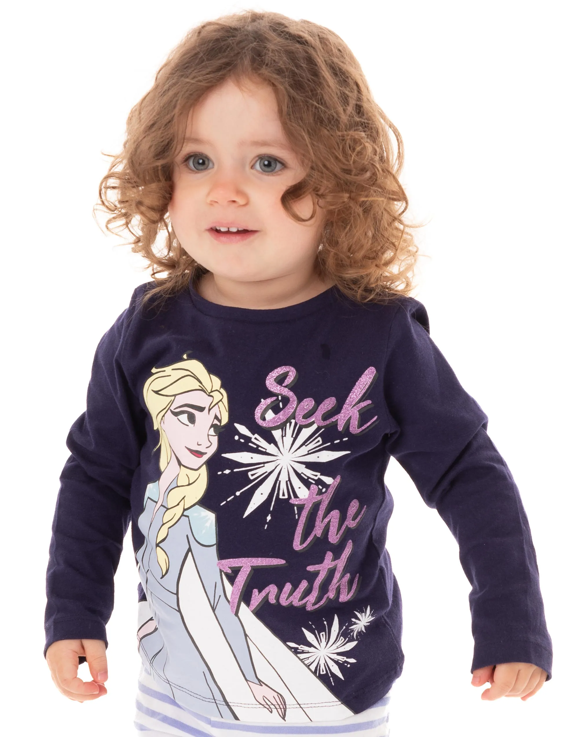 Disney Frozen 2 “Seek the Truth” Queen Elsa Girl's Glittery T-shirt