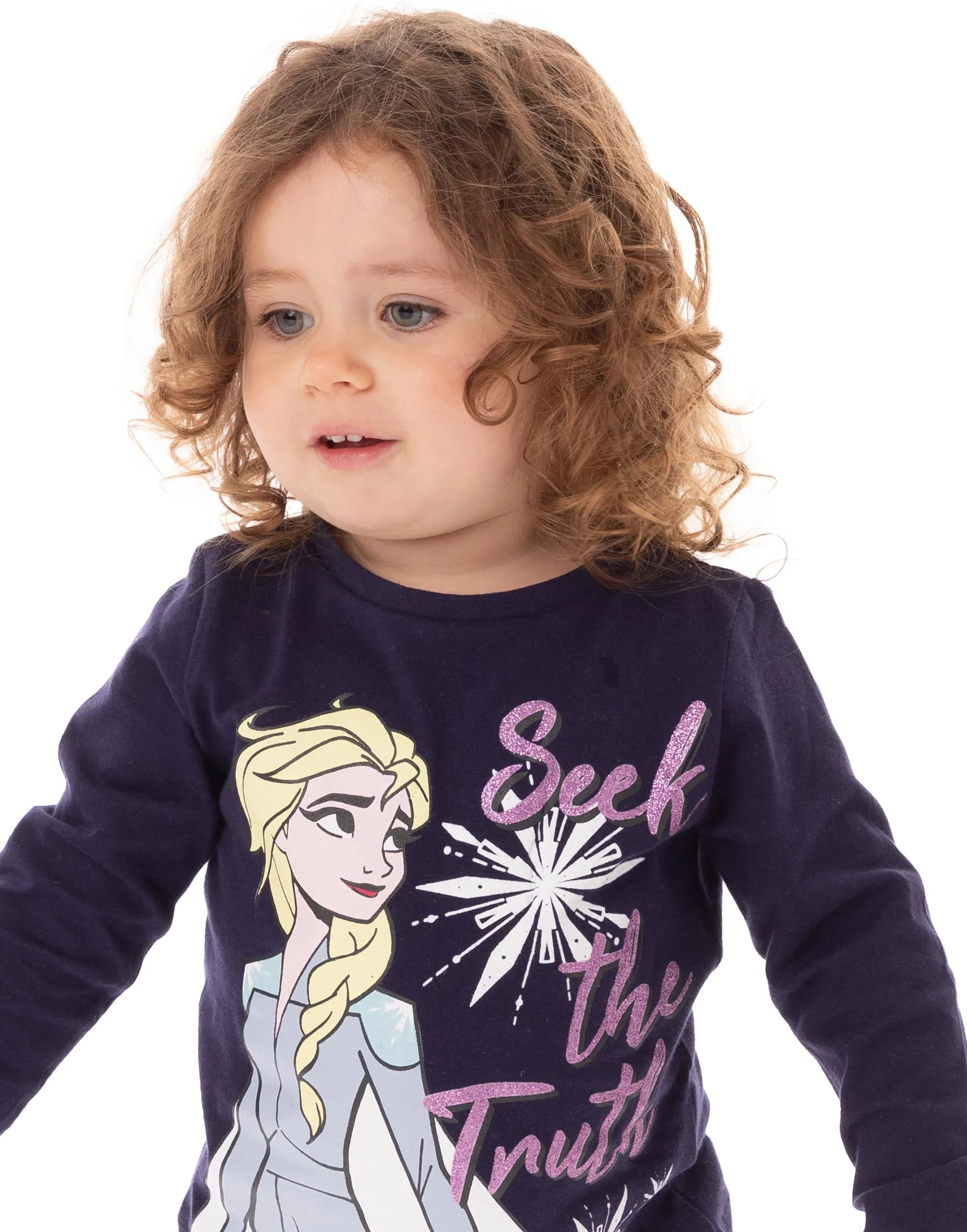 Disney Frozen 2 “Seek the Truth” Queen Elsa Girl's Glittery T-shirt