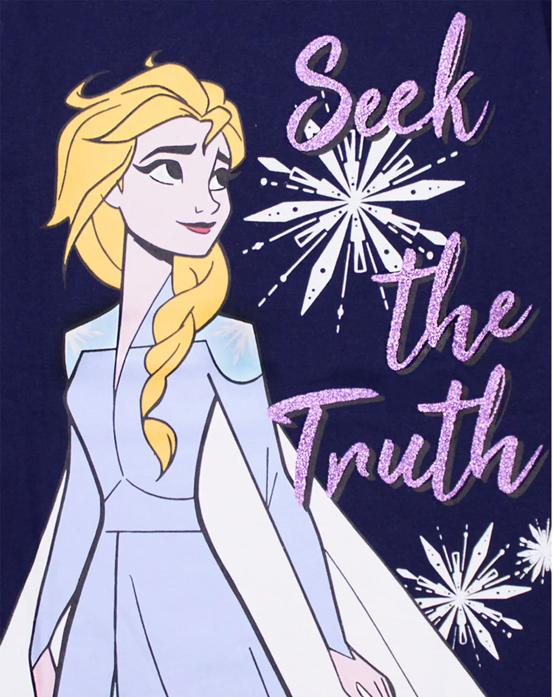 Disney Frozen 2 “Seek the Truth” Queen Elsa Girl's Glittery T-shirt