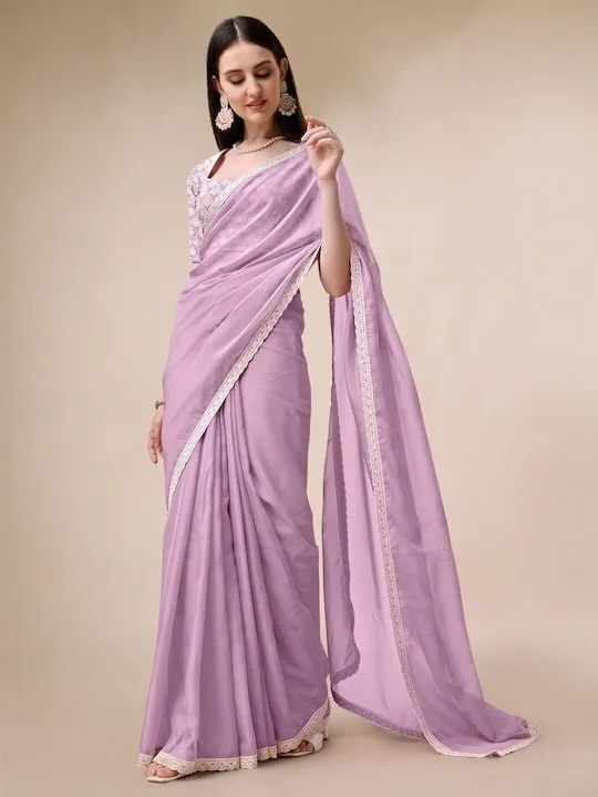 Embroidered Organza Sarees