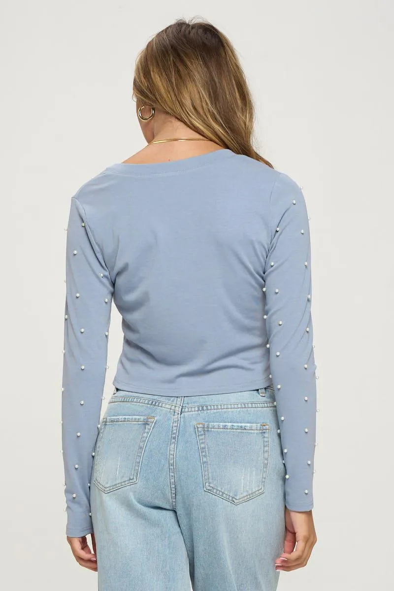 Faux Pearl Crop Top