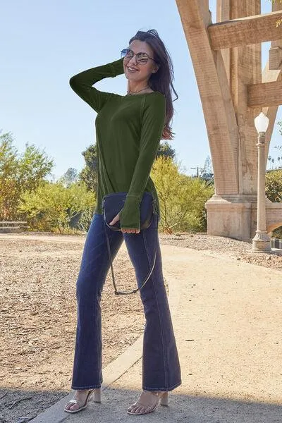 Full Size Round Neck Long Sleeve T-Shirt