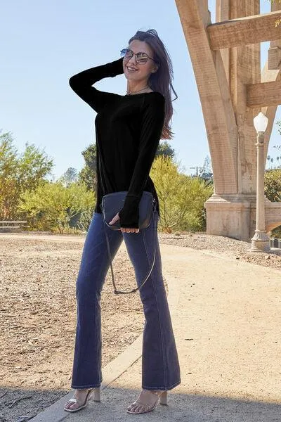 Full Size Round Neck Long Sleeve T-Shirt