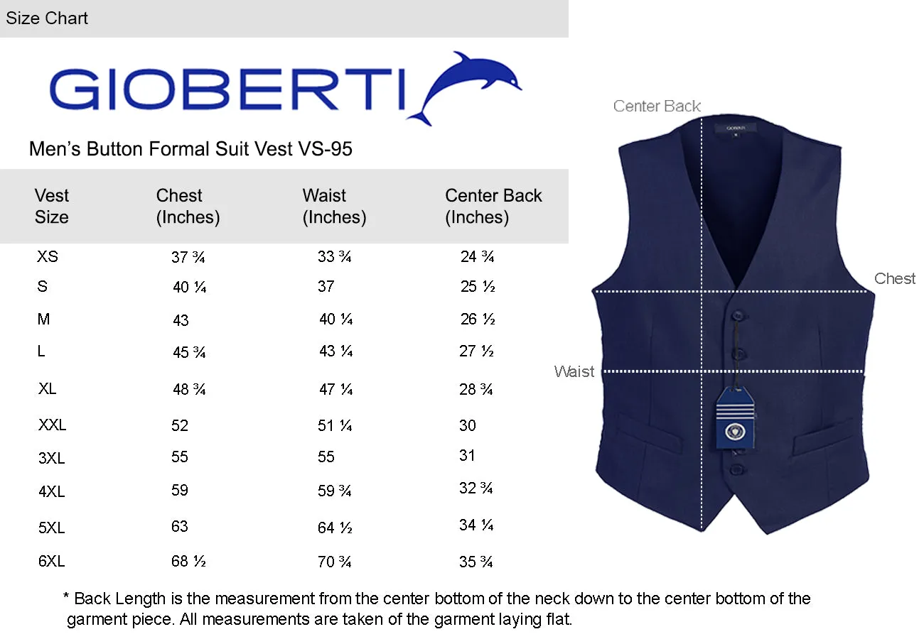 Gioberti Men's Red Formal Suit Vest