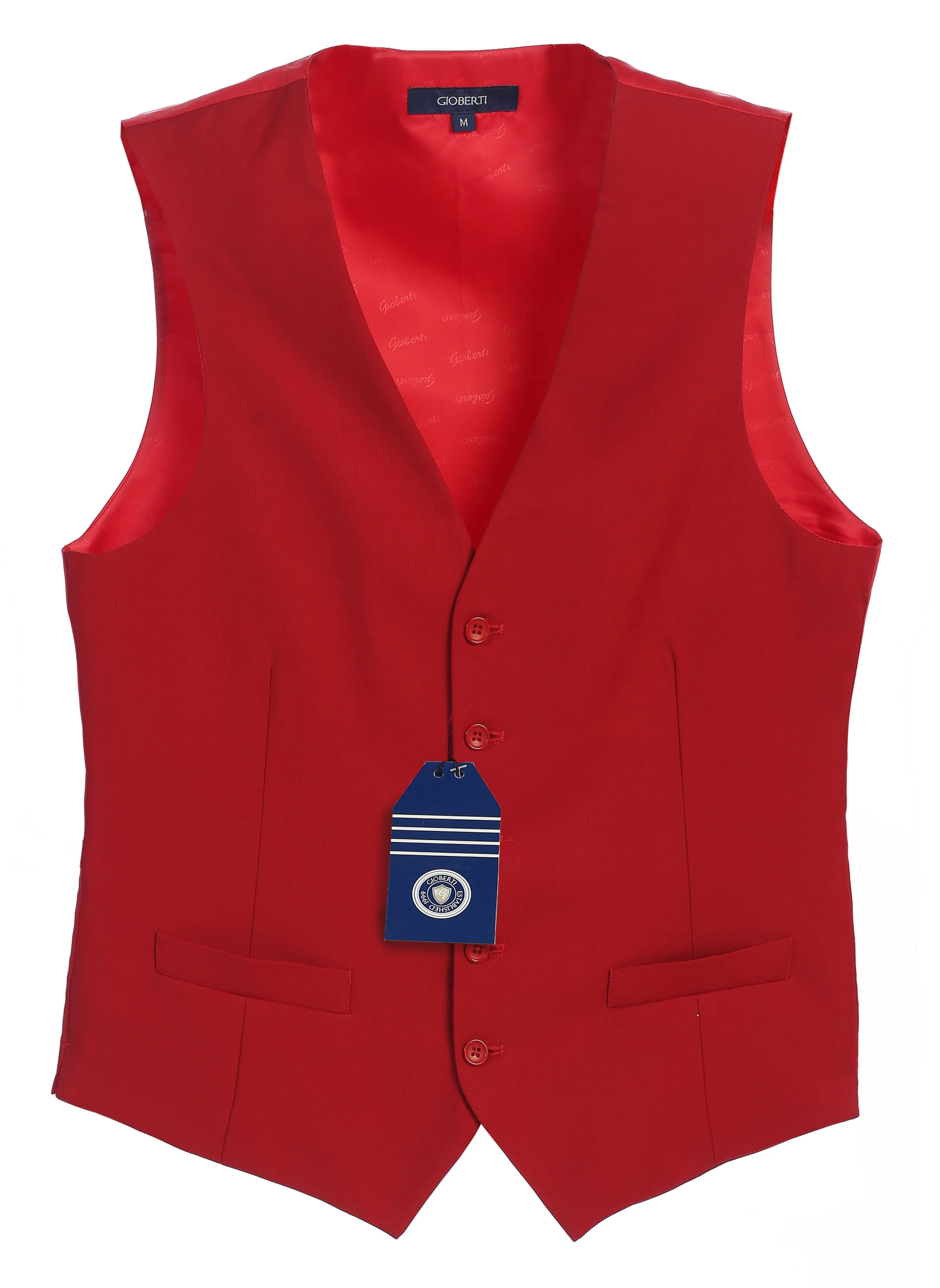 Gioberti Men's Red Formal Suit Vest