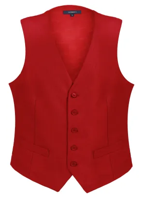 Gioberti Men's Red Formal Suit Vest