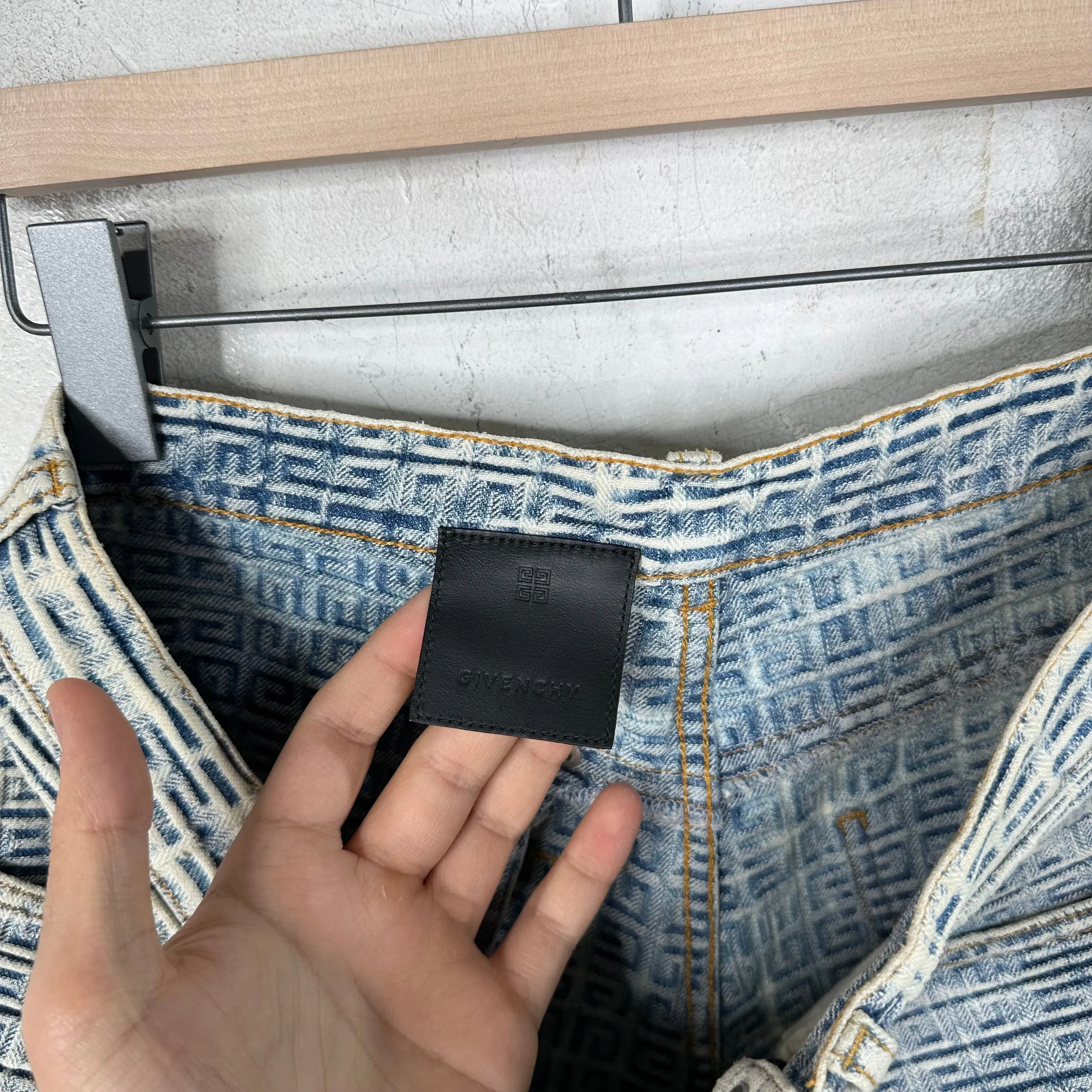 Givenchy Monogram Frayed Denim Shorts