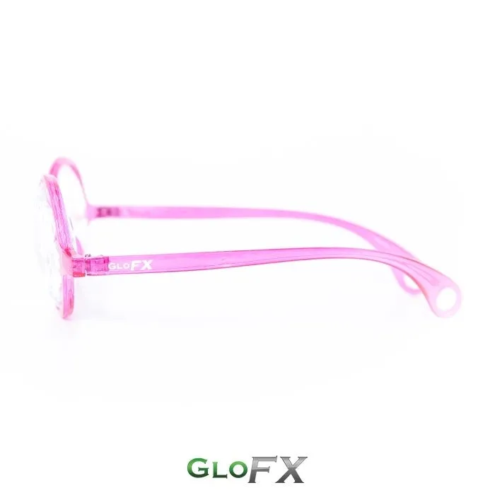 GloFX Kaleidoscope Glasses - Transparent Pink - Rainbow